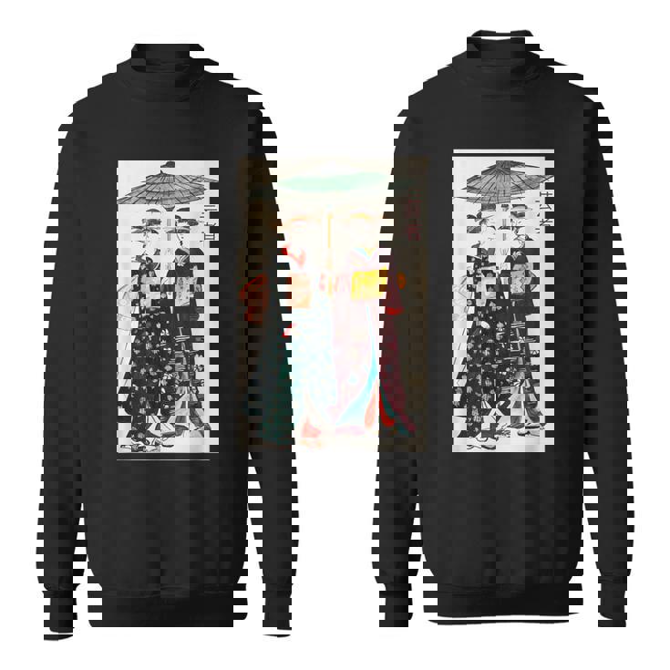 日本の伝統芸者 絵画 アート 水彩 お土産 スウェットシャツ