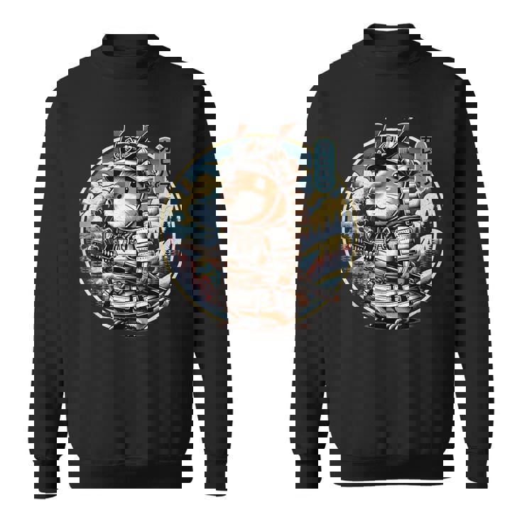 日本の侍カピバラのタトゥー、かわいい忍者カピバラ スウェットシャツ