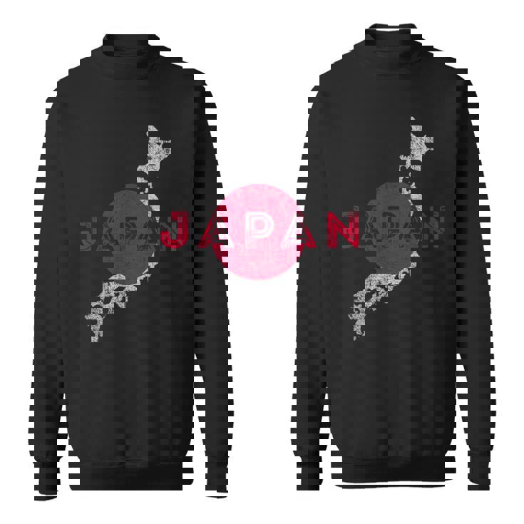日本の地図と旗 日本のお土産 スウェットシャツ