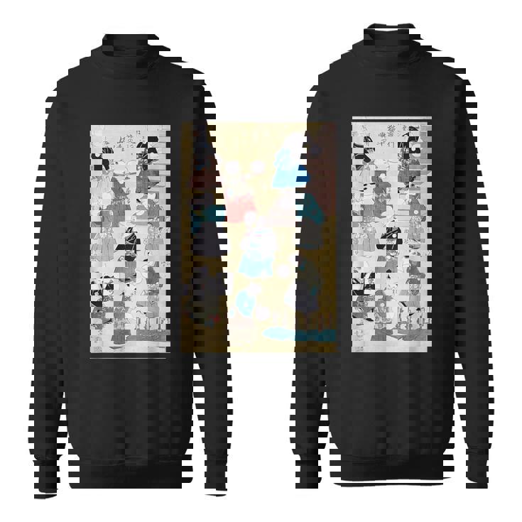 日本の猫 歌川国芳 流行猫の曲鞠 ヴィンテージ浮世絵 芸術の美的 日本の伝統美術 スウェットシャツ