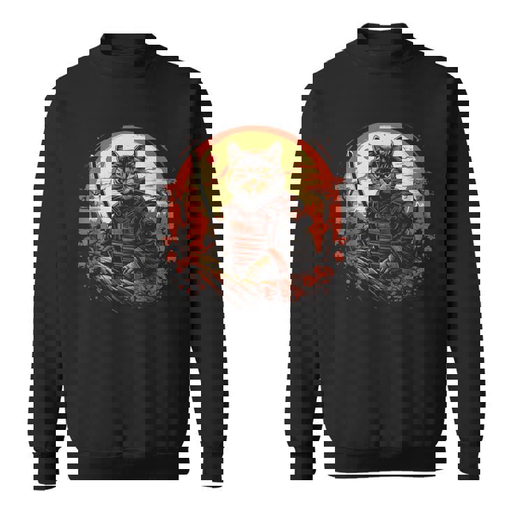 日本の芸術 猫 忍者 浮世絵 アニメスタイル サムライキャット 猫好き 愛猫家 ペット 猫飼い 可愛い ネコ ねこ 猫 スウェットシャツ