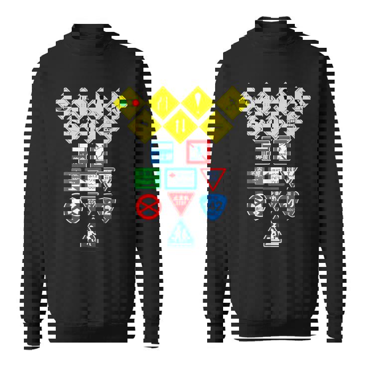 日本の道路標識、日本の交通警告シンボルグラフィック。 スウェットシャツ