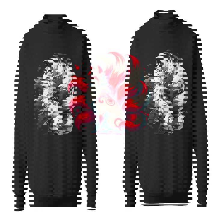 日本アニメ キツネ 九尾 スウェットシャツ