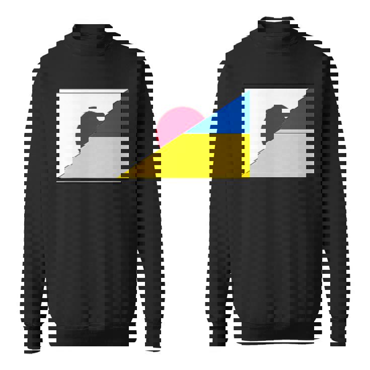 日本ウクライナ国旗日本語ウクライナサポートスタンド付き スウェットシャツ