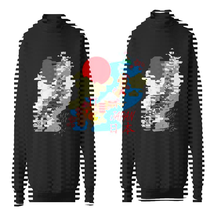 日本地図日本 涼しいのお土産 スウェットシャツ