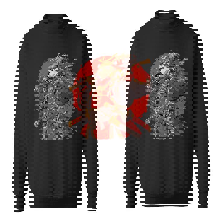 日本美術 パンダ 忍者 浮世絵 アニメ風 サムライパンダ スウェットシャツ