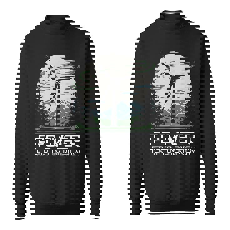 明日地球の日のための風力発電 クリーンエネルギー 風力タービン スウェットシャツ