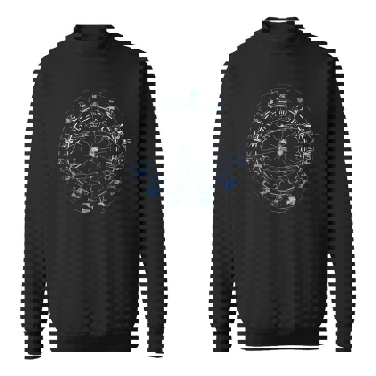 星座 占星術 星座 ホロスコープ 宇宙 ホイール スウェットシャツ