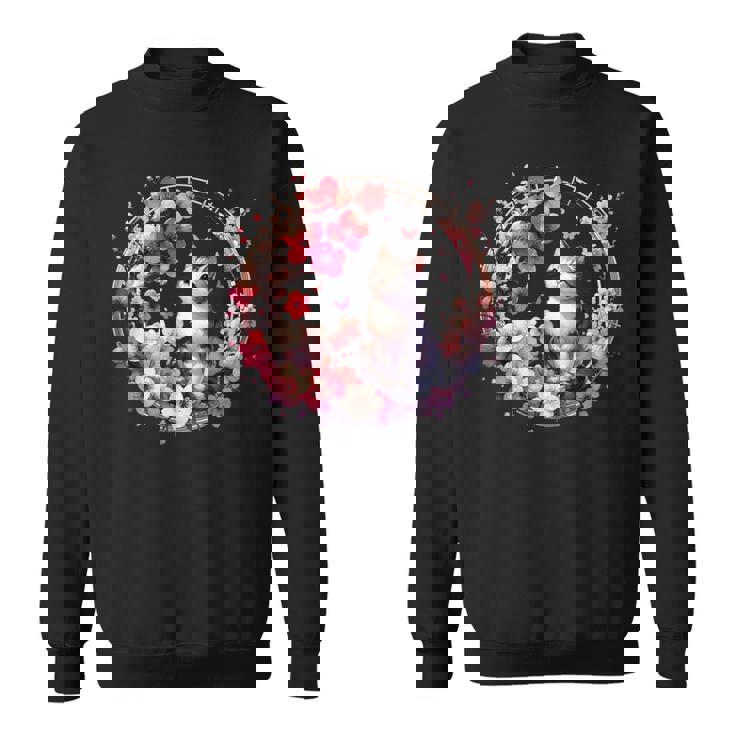 春の桜 かわいい猫と桜の花 スウェットシャツ