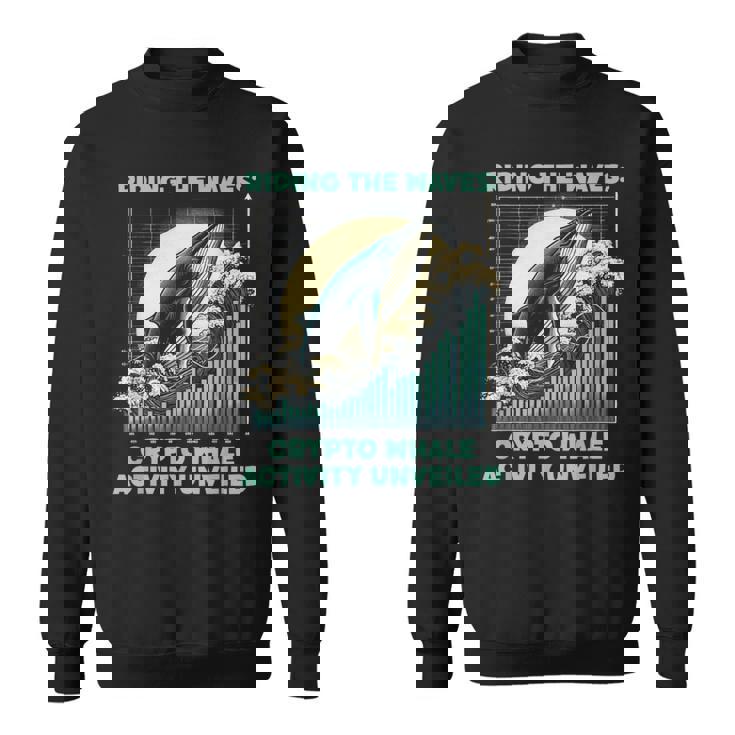 暗号通貨の波に乗るクジラの活動仮想通貨 スウェットシャツ