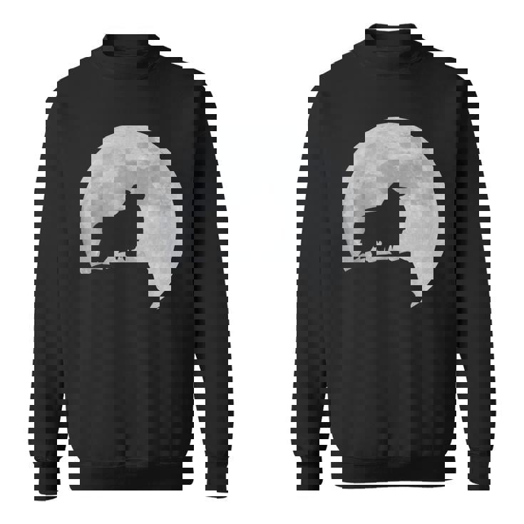 月と犬のシルエット シェルティーシェットランドシープドッグ スウェットシャツ