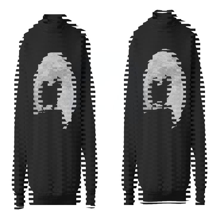 月と犬のシルエット ポンポメラニアン スウェットシャツ