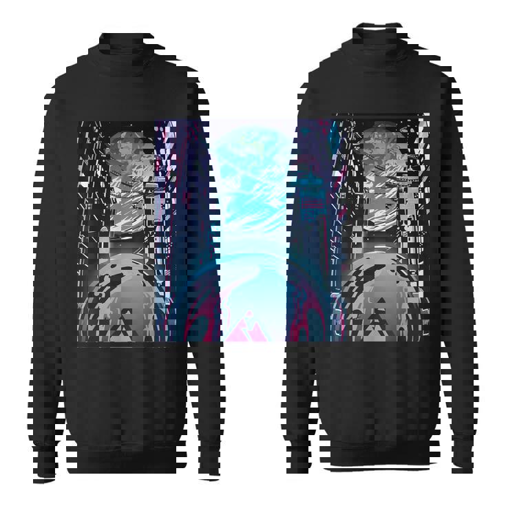 未来都市美学宇宙ハイテクホーム スウェットシャツ