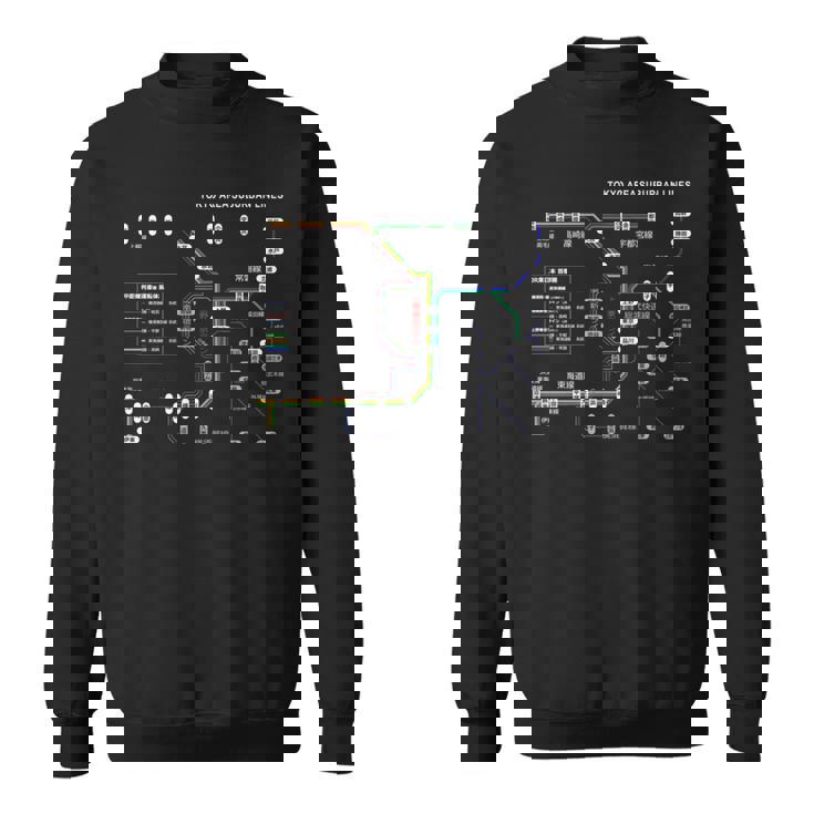 東京 日本 電車 近郊線 鉄道 – おみやげ 路線図 長袖tシャツ スウェットシャツ