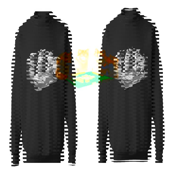 柴犬 イヌ 麻雀 面白いtシャツ 犬 文字入り メンズ おもしろ 面白い 服 おもしろグッズ ネタ 雀士 長袖tシャツ スウェットシャツ