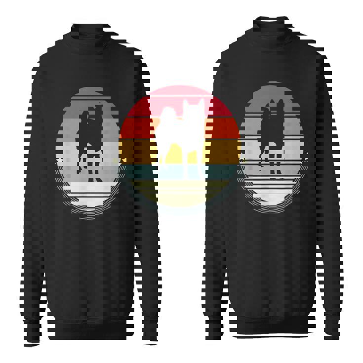 柴犬 シルエット レトロ ヴィンテージ 犬 オーナー レディース メンズ スウェットシャツ