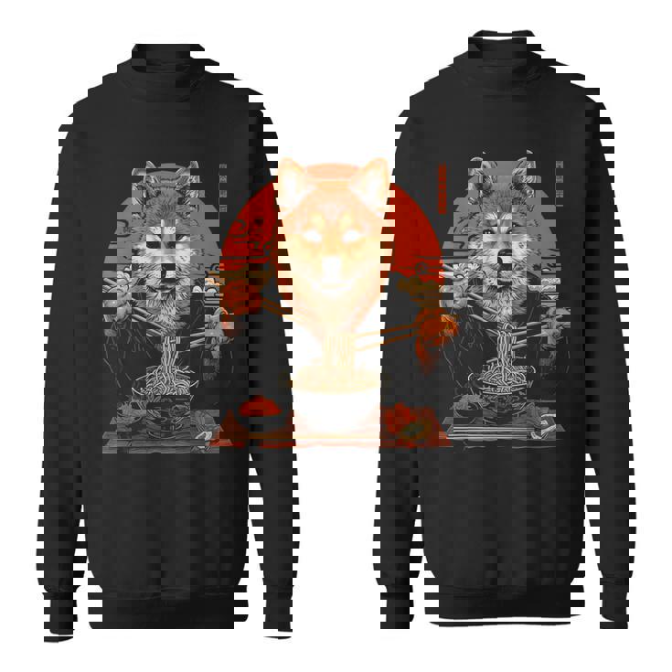 柴犬 ラーメン 麺 日本犬好き アニメ デザイン スウェットシャツ