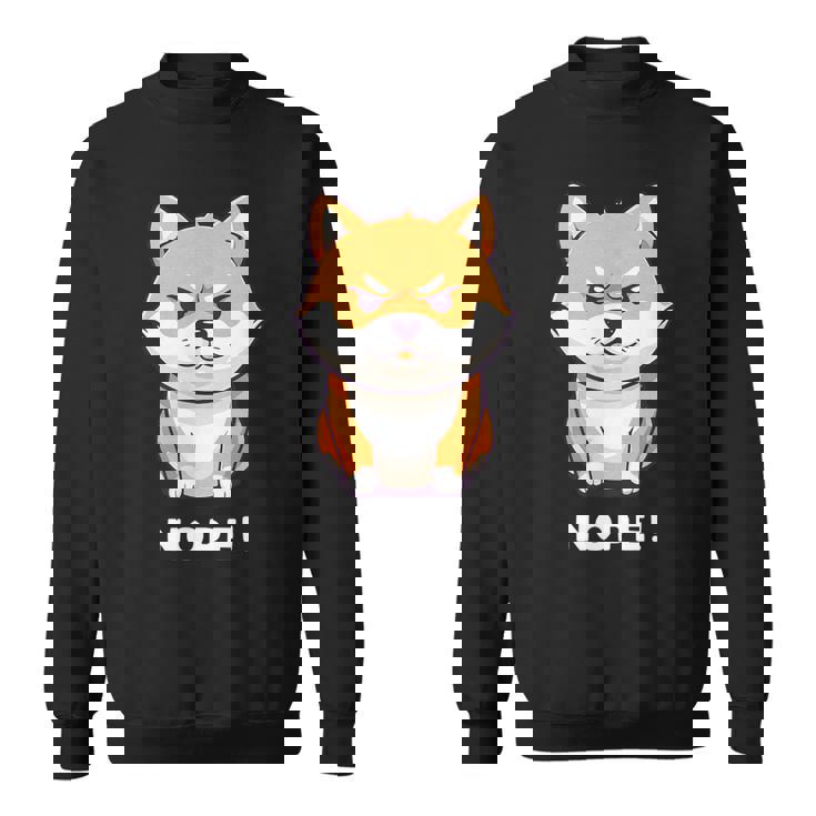 柴犬 犬 赤柴 怒柴 拒否柴 嫌です 怒った犬 かわいい おもしろ スウェットシャツ