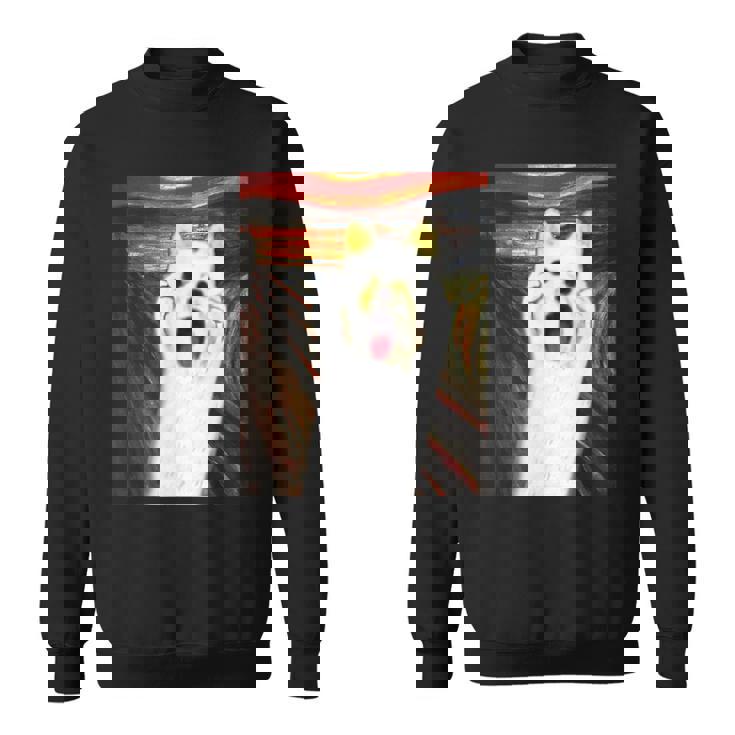 柴犬 面白いtシャツ 犬 ムンクの叫び かわいい メンズ 子供 おもしろ 服 グッズ ネタ わんこ イヌ スウェットシャツ