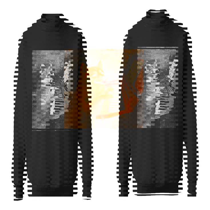 柴犬ピアノ犬 スウェットシャツ