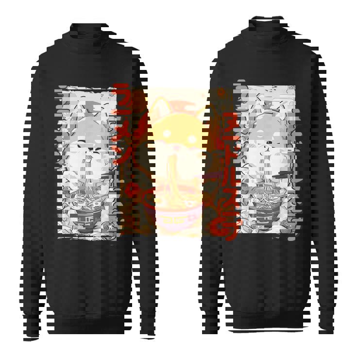 柴犬好きラーメン カワイイ猫柴犬犬ラーメン スウェットシャツ