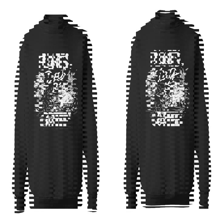 植物 犬 コーヒー おもしろ ガーデニング 犬好き ギフト スウェットシャツ