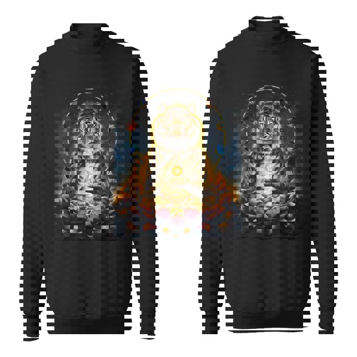 極楽浄土 天国 蓮の花 宇宙 虎 トラ スウェットシャツ