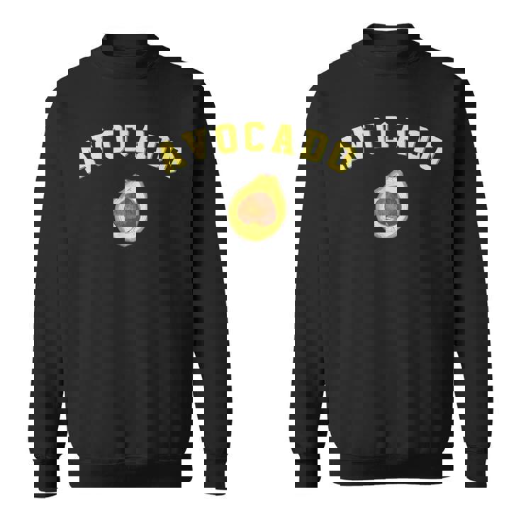 楽しいアボカドの面白いカレッジチームロゴ 英語の言葉 スウェットシャツ