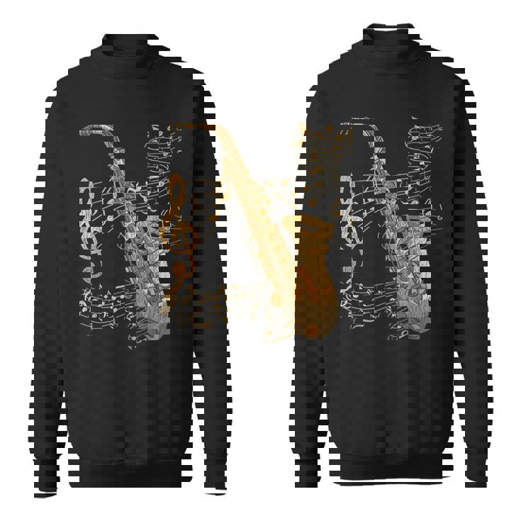 楽器 ト音記号 サックス奏者 音楽サックス スウェットシャツ