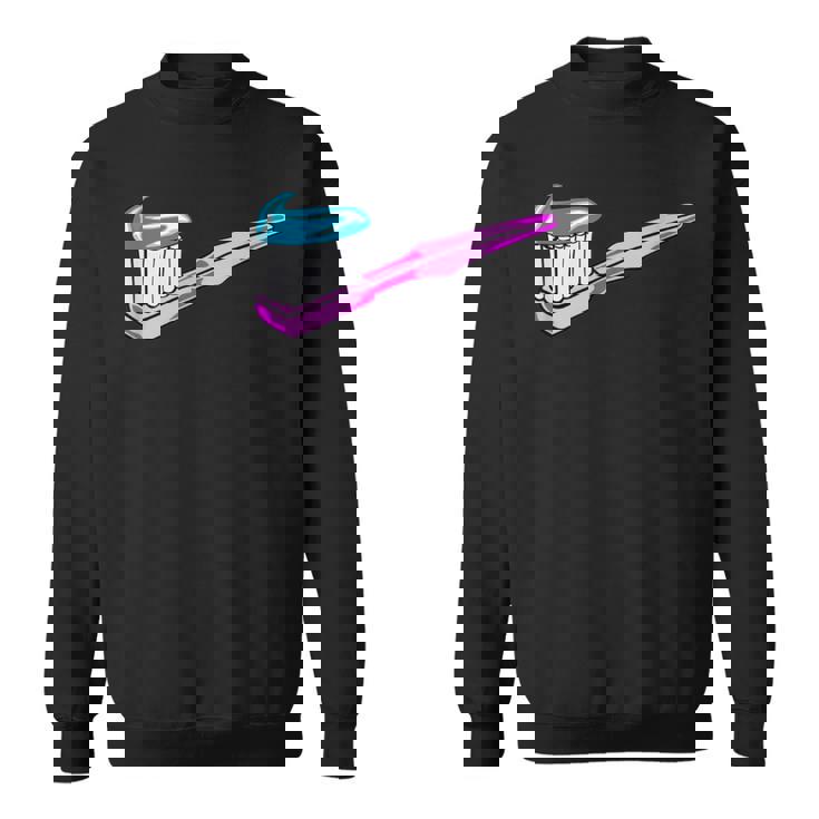 歯磨き粉付きピンク歯ブラシ スウェットシャツ