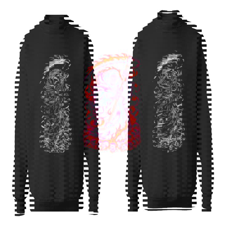 死神 死闘と頭蓋骨 明るいゴス スウェットシャツ