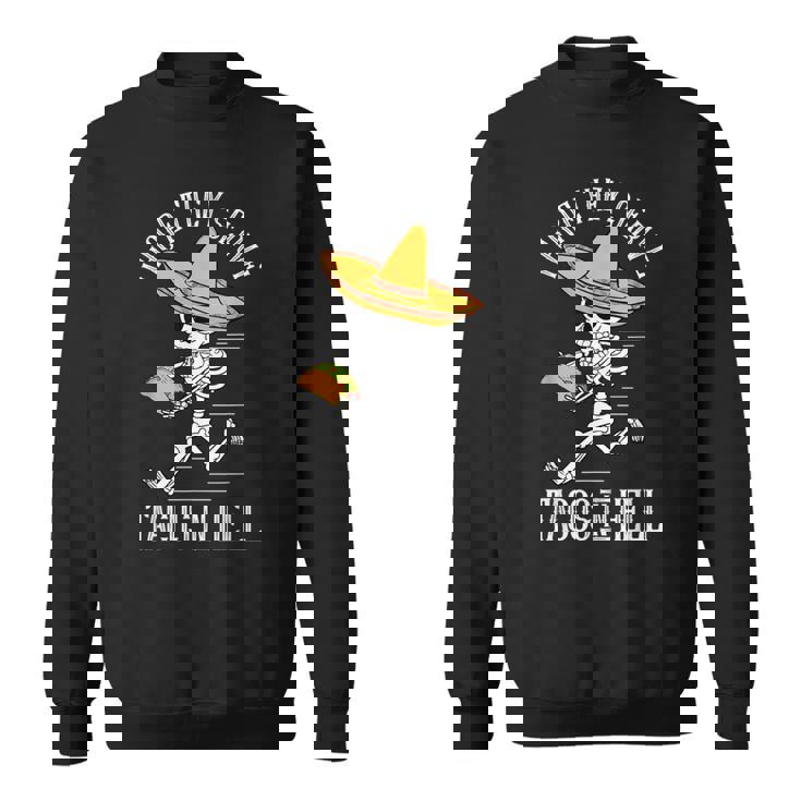 死者の日 メキシコ シュガースカル ファニー タコス スケルトン ハロー スウェットシャツ