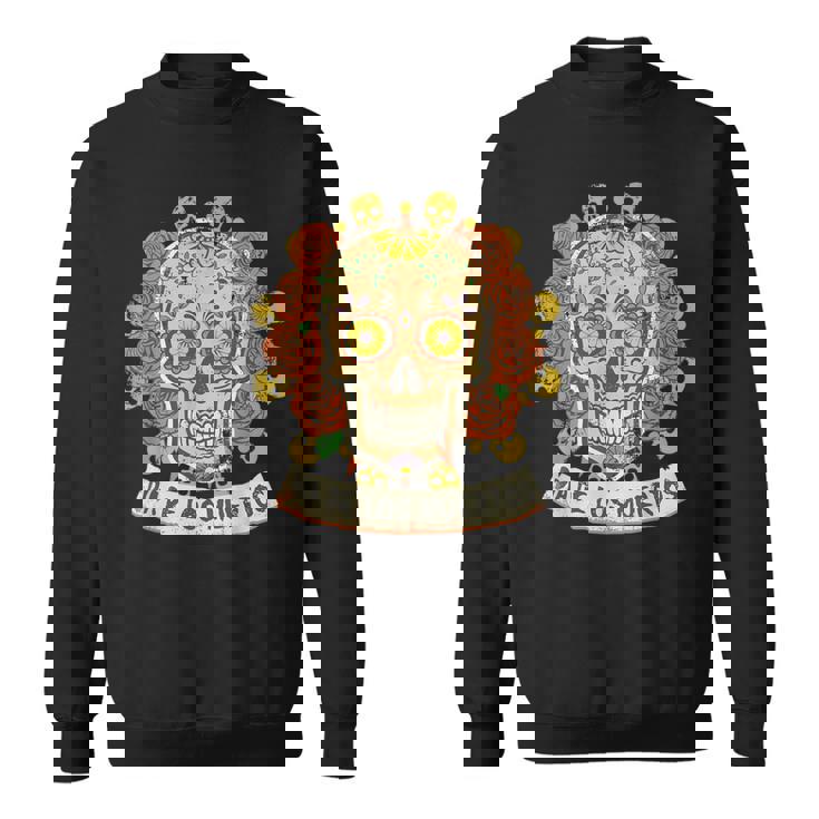 死者の日メキシカンシュガースカルフローラルセレブレーション スウェットシャツ