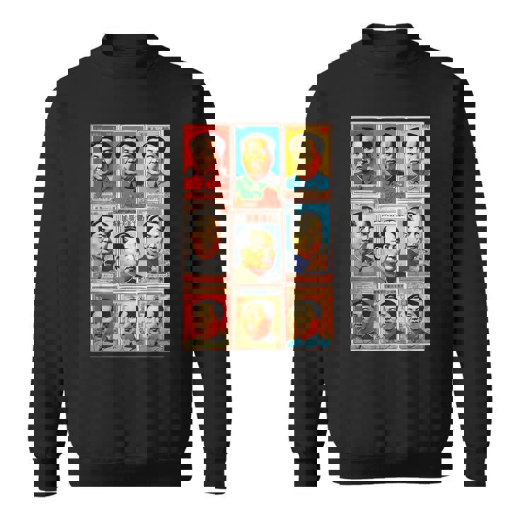 毛沢東ポップアートグリッド-9カラフルな肖像画と書道 スウェットシャツ