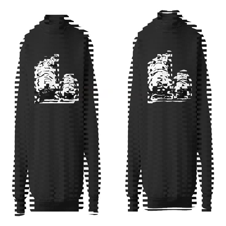 気持ちよく寝ている柴犬たち かわいい黒柴 柴犬イラスト スウェットシャツ