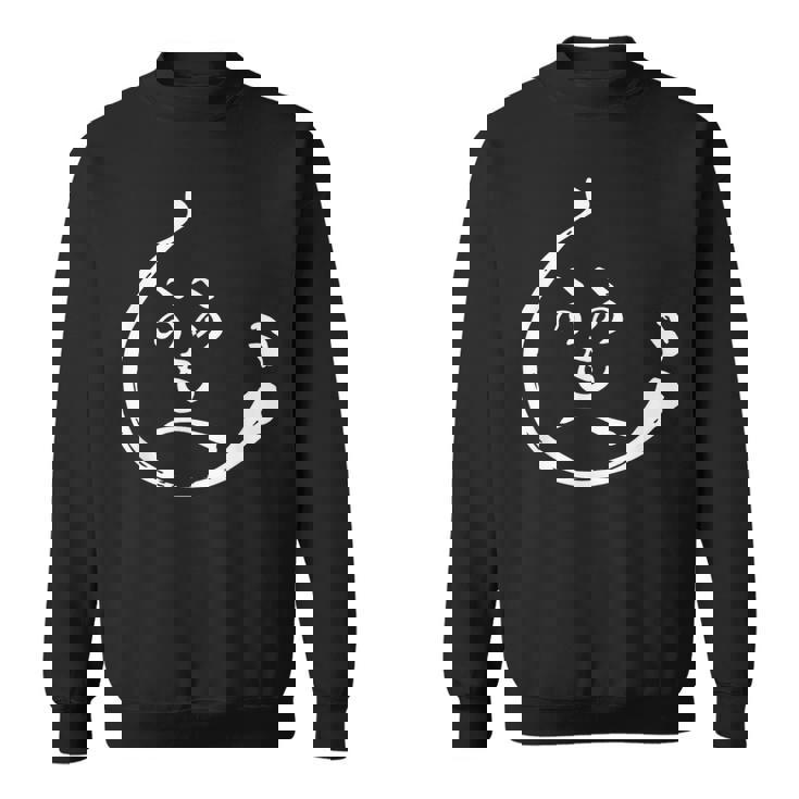 江戸時代の侍風にデザインした へのへのもへじ ユニーク ユーモア 面白い ふざけ ゆる かわいい インパクト スウェットシャツ