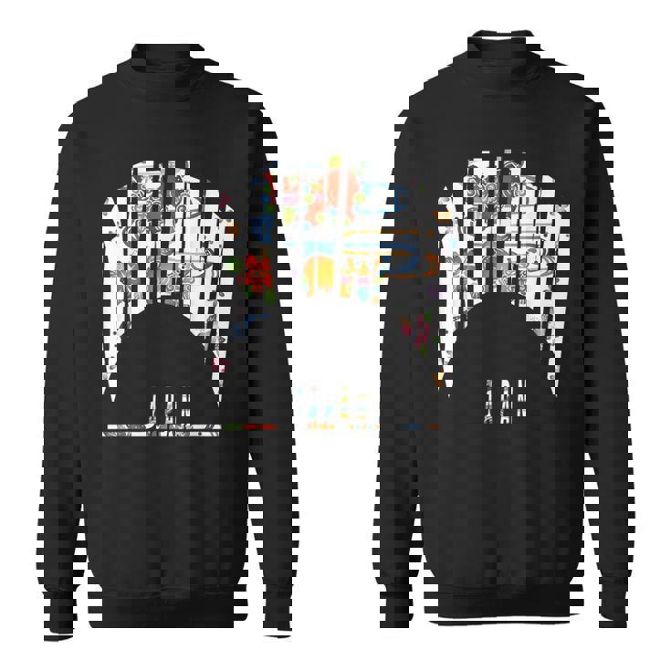 沖縄島ジャパン うちなちゅう 琉球 ビンガタ 沖縄紅型びんがた スウェットシャツ