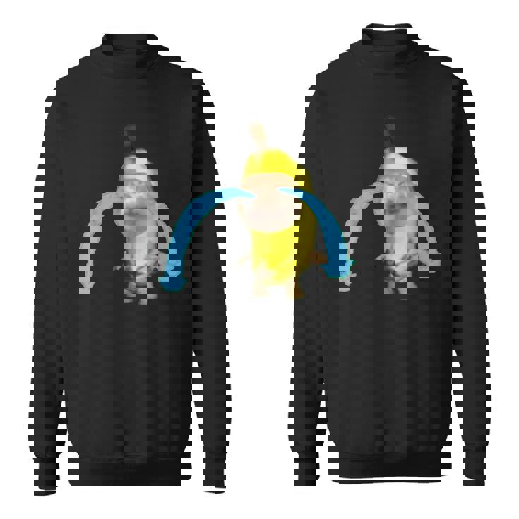 泣いているバナナ猫 スウェットシャツ