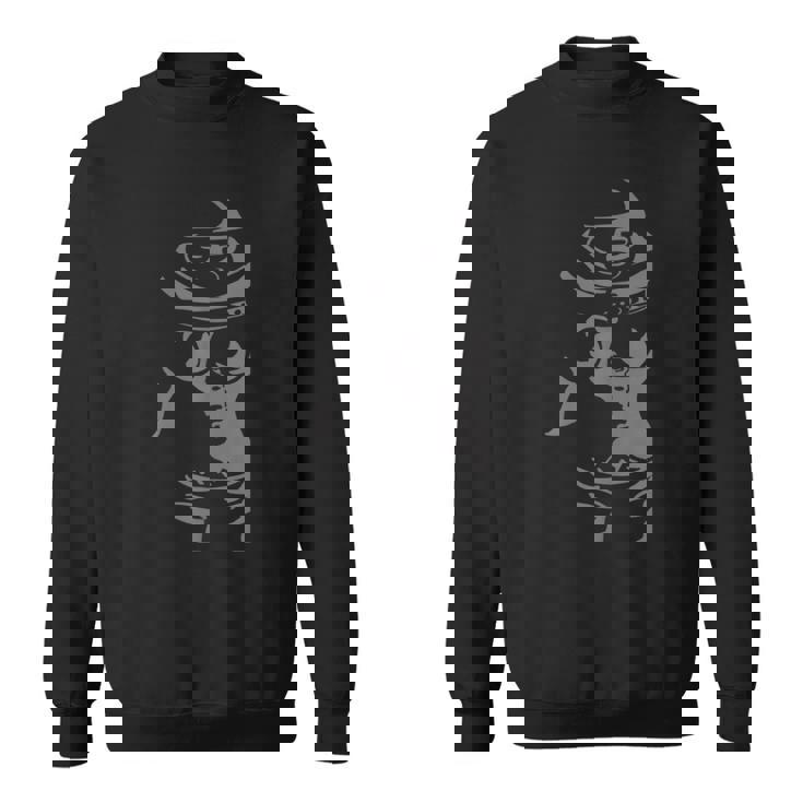 浮かび上がる山形土偶。土偶 山形土偶 縄文 宇宙人 かわいい シュール スウェットシャツ