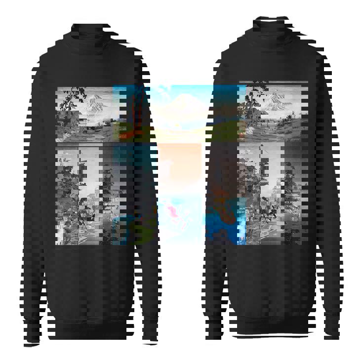 浮世絵 富士山 日本画 版画 名作 アート 絵画 メンズ レディース 面白い 服 美術 おもしろ スウェットシャツ