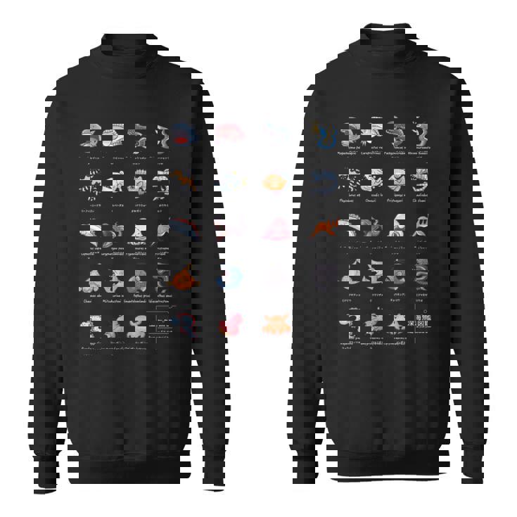 深海魚図鑑_文字白 長袖tシャツ スウェットシャツ