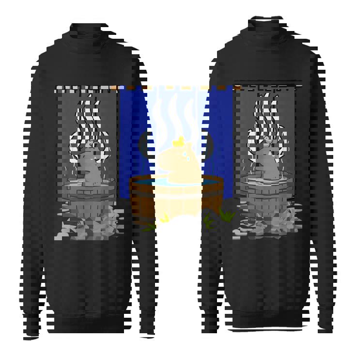 温泉に浸かるかわいいカピバラ スウェットシャツ