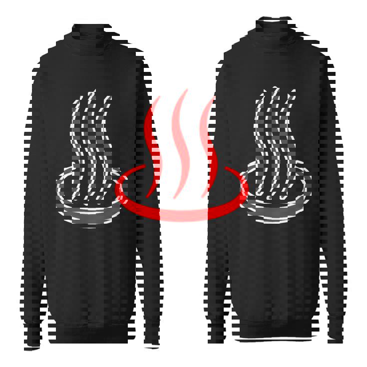 温泉マーク・赤 レッド（アイラブ 温泉／お風呂 大好き）銭湯 記号 お土産 旅行 メッセージ・面白 スウェットシャツ