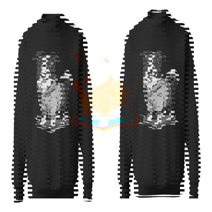 漫画の外観のかわいいボーダーコリー スウェットシャツ