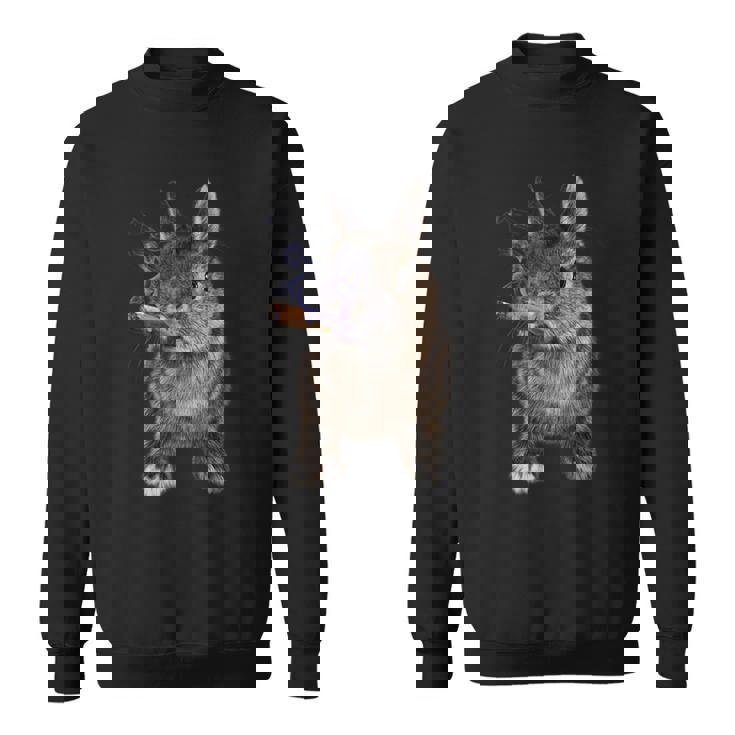 煙草を吸ううさぎ たばこ スウェットシャツ