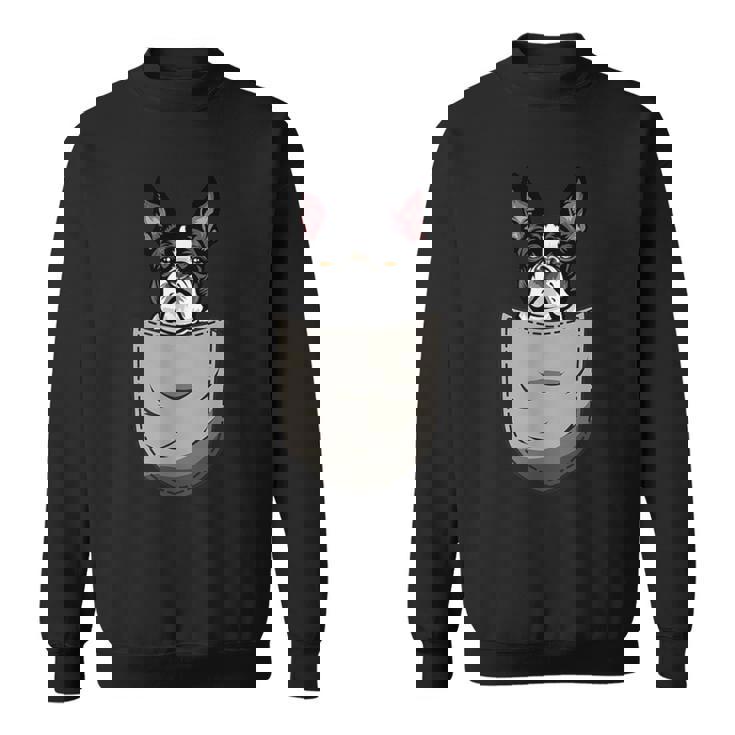 犬 365 ボストンテリア 犬 ポケット入り 犬好きのギフト スウェットシャツ