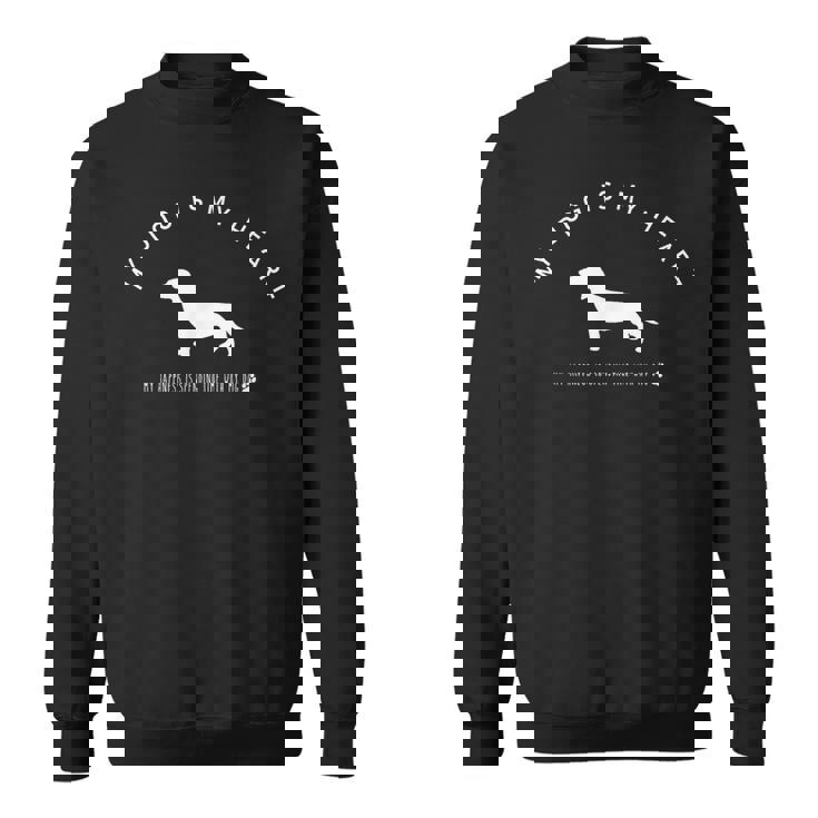 犬 好き 私の愛犬は私の心です おしゃれ イヌ 可愛い ダックスフンド イラスト スウェットシャツ