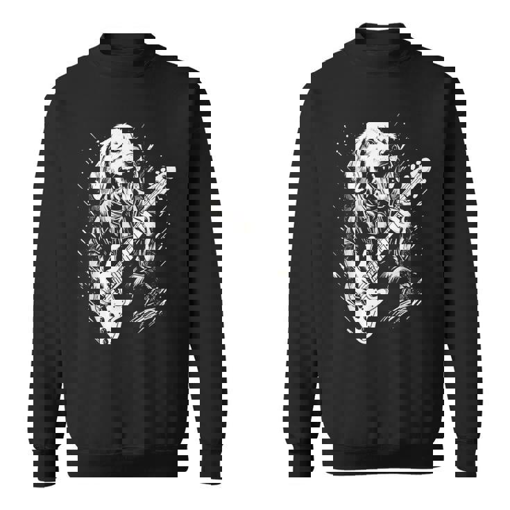 犬 演奏 ベース ギター シャツ 男性用 動物 ギターを弾く スウェットシャツ