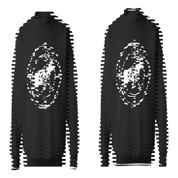 狩猟 射撃 猟師 熊 鹿 猟 ハンター 心電図 おもしろ グッズ 服 面白いtシャツ ライフル ネタ メンズ スウェットシャツ