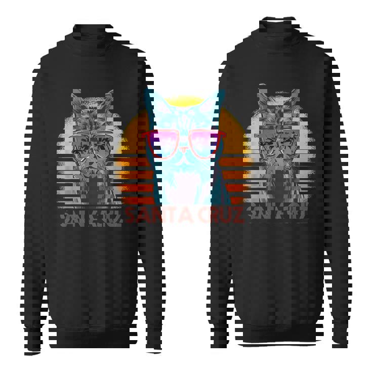 猫 ねこねこ サンタクルーズ カリフォルニア州 レトロ スウェットシャツ